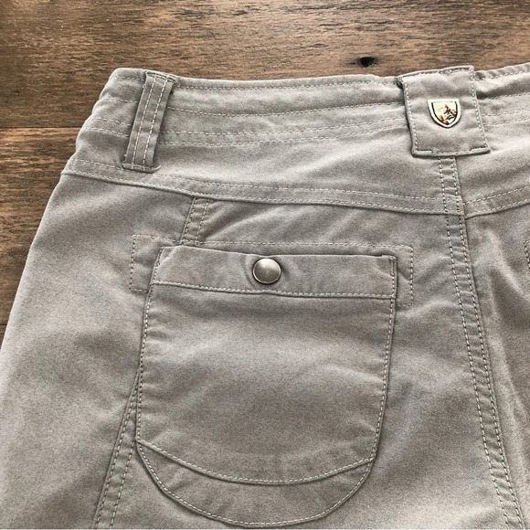 Kuhl Womens size 8 Cropped Stretch Pants Active Camping Hiking Green Gray zipper - Picture 9 of 9